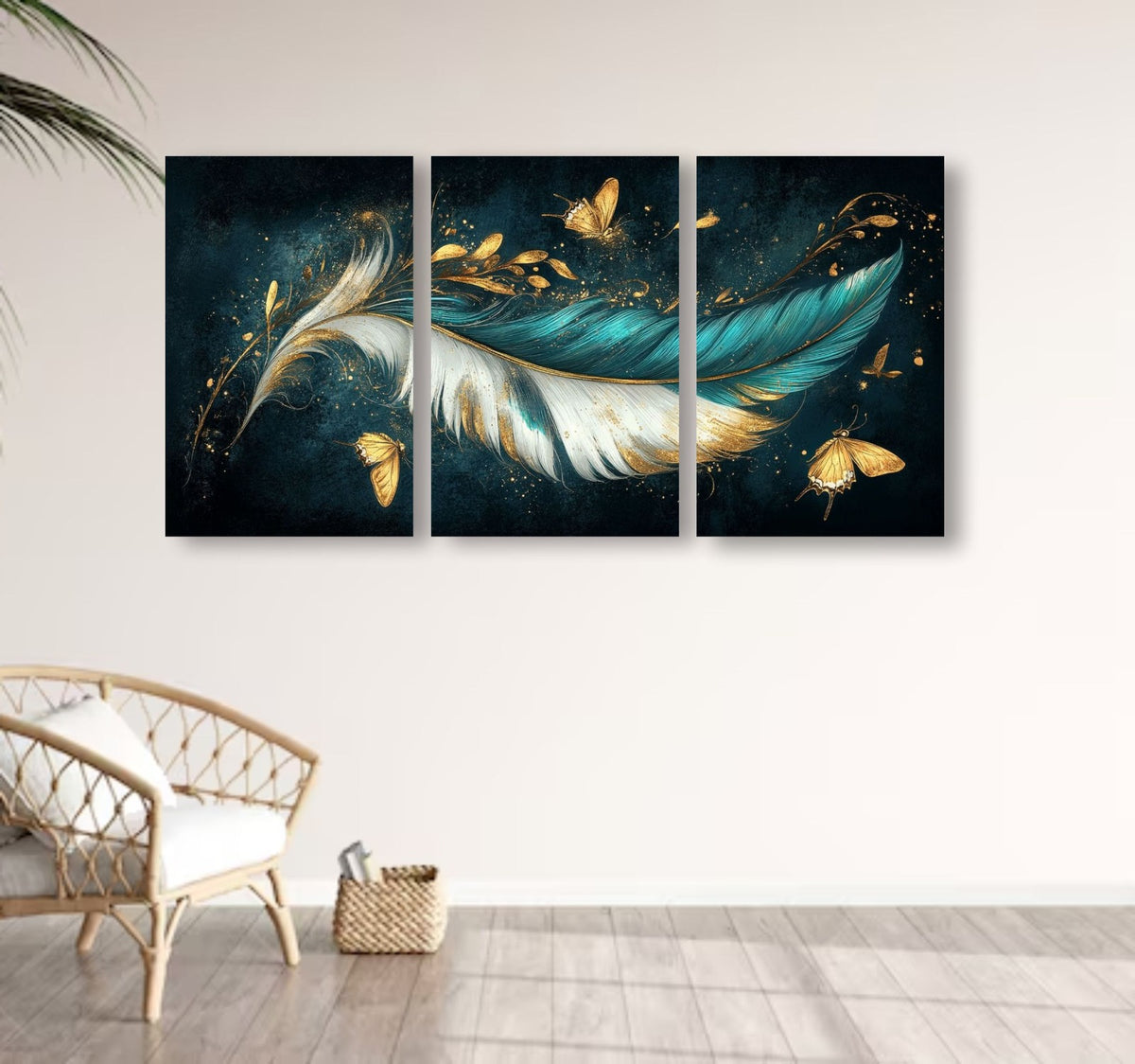 Modern Canvas Wall Art - Set of 3 (8x11) Aesthetic Home Decoration Frame