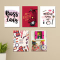 Set of 5 Premium Fashion & Beauty Wall Art Photo Tiles – Modern Chic Decor (8x11 Inches)