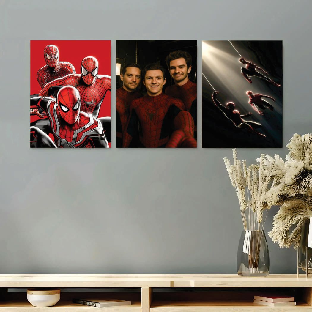 Set of 3 Premium Superhero Wall Art Posters – Spider Multiverse Aesthetic (8x11 Inches)