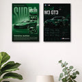 Premium Car Wall Art Set (2 Pieces) – Supra & M3 GT3 | Modern Aesthetic Room Decor